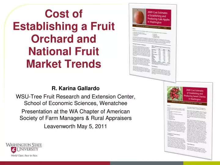 cost of establishing a fruit orchard and national fruit market trends