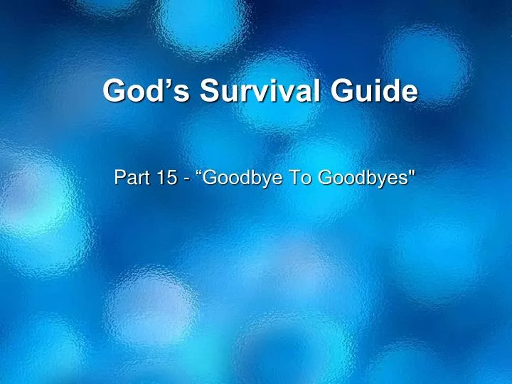 god s survival guide
