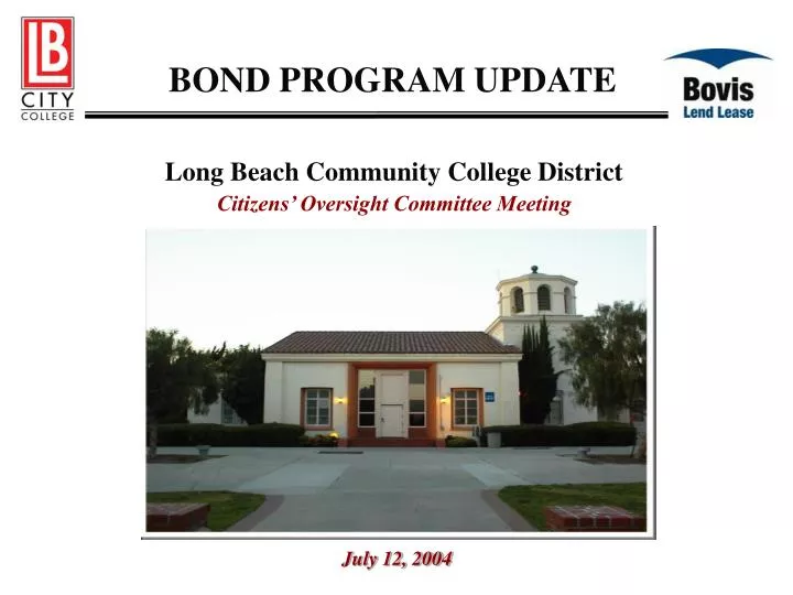 bond program update