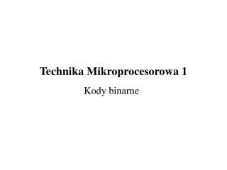 technika mikroprocesorowa 1