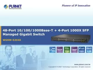 48-Port 10/100/1000Base-T + 4-Port 1000X SFP Managed Gigabit Switch