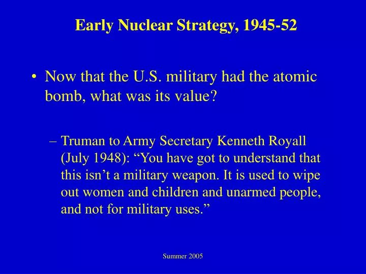 early nuclear strategy 1945 52