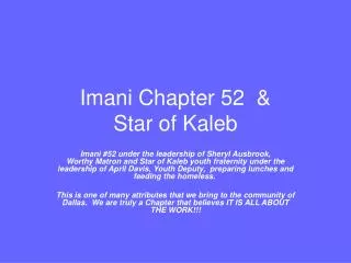 Imani Chapter 52 &amp; Star of Kaleb