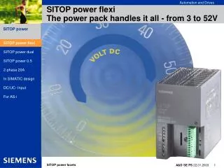 SITOP power flexi The power pack handles it all - from 3 to 52V