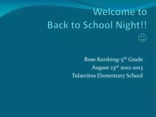 Welcome to Back to School Night!! ?