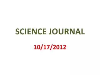 SCIENCE JOURNAL