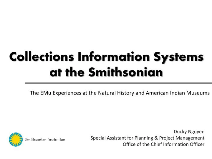 collections information systems at the smithsonian