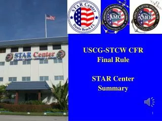 USCG-STCW CFR Final Rule STAR Center Summary