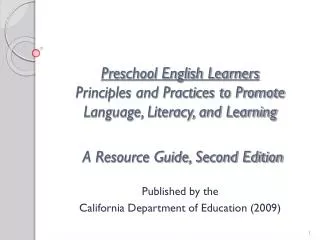 Published by the California Department of Education (2009)