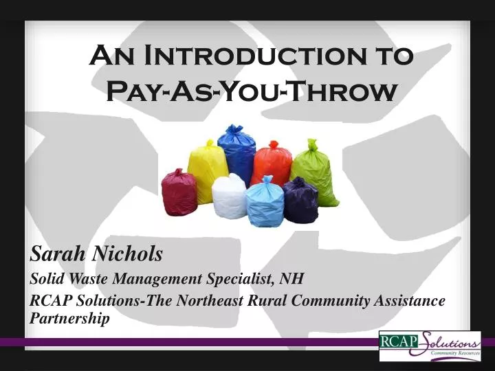 an introduction to pay as you throw