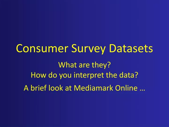 consumer survey datasets