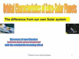 Orbital Characteristics of Extra-Solar Planets