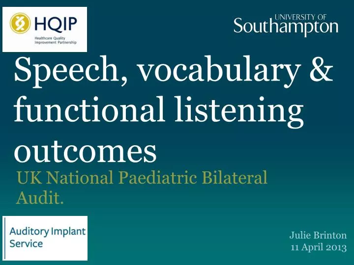 speech vocabulary functional listening outcomes