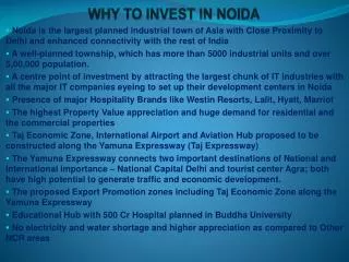 WHY TO INVEST IN NOIDA