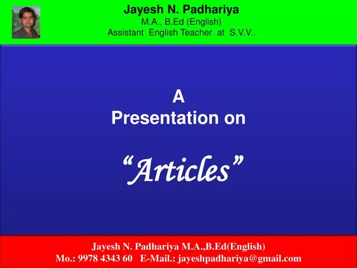 a presentation on articles
