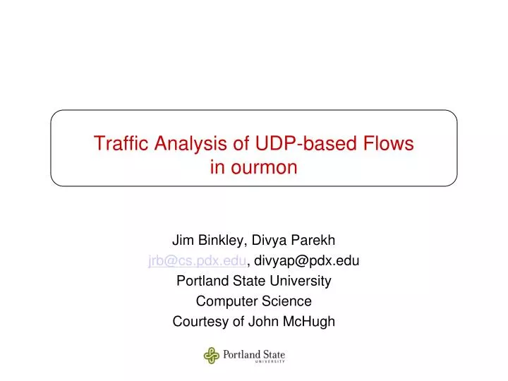 traffic analysis of udp based flows in ourmon