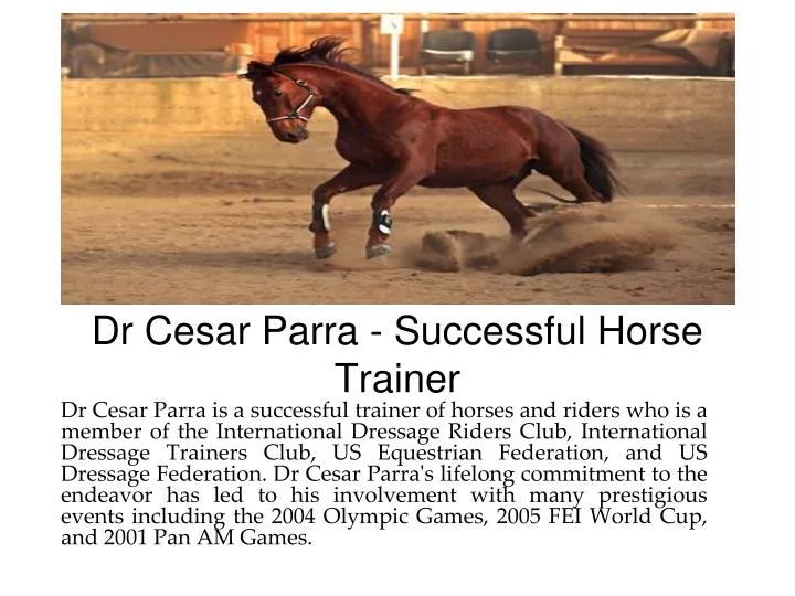 dr cesar parra successful horse trainer
