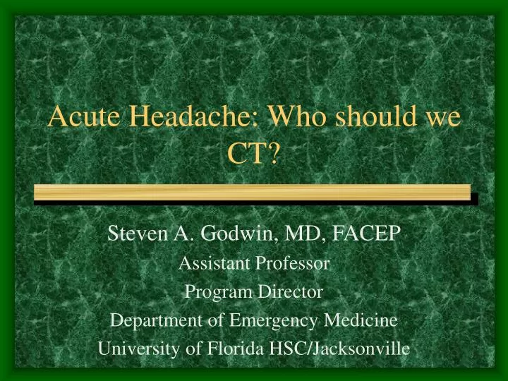 acute headache who should we ct