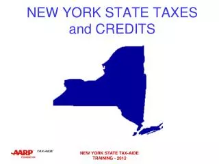 NEW YORK STATE TAXES and CREDITS