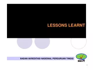 lessons learnt