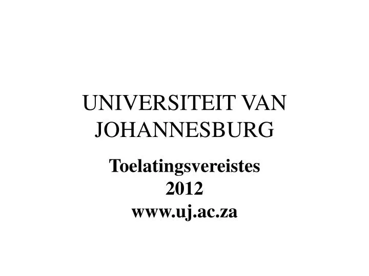 universiteit van johannesburg