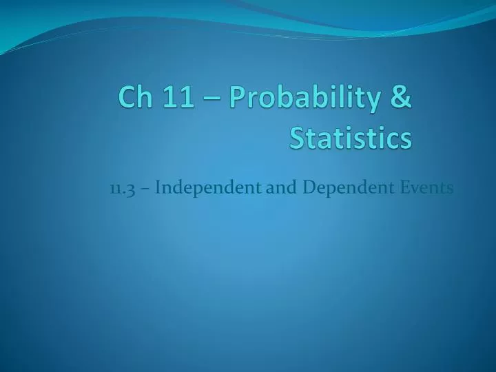 ch 11 probability statistics
