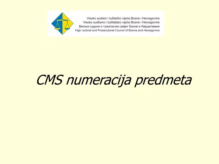 cms numeracija predmeta