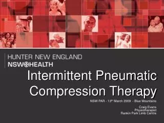 Intermittent Pneumatic Compression Therapy