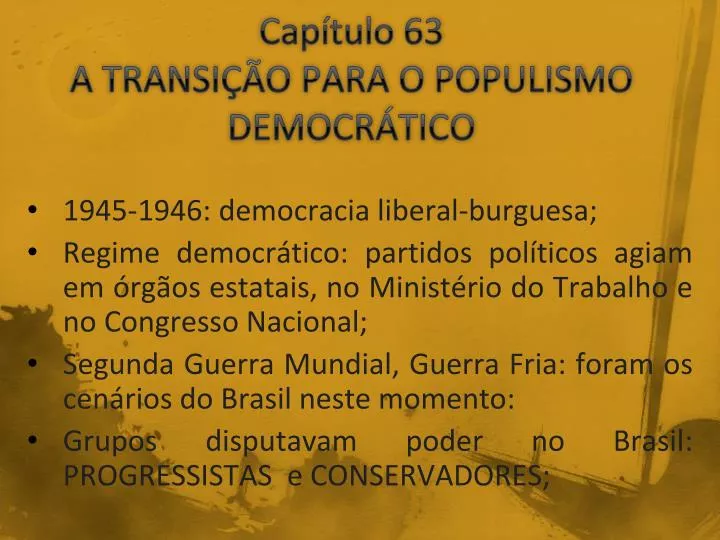 cap tulo 63 a transi o para o populismo democr tico