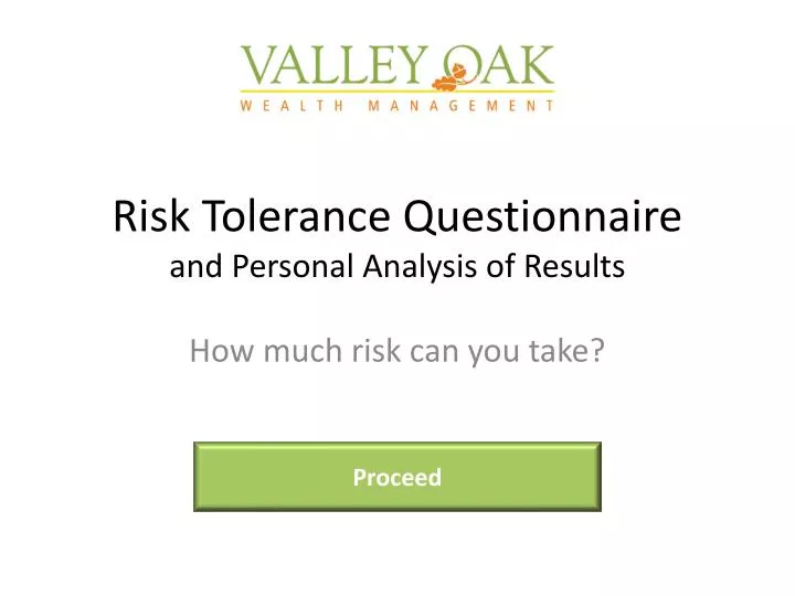 risk tolerance questionnaire and personal analysis of results
