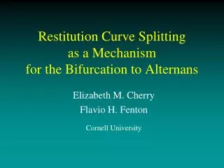 Restitution Curve Splitting as a Mechanism for the Bifurcation to Alternans