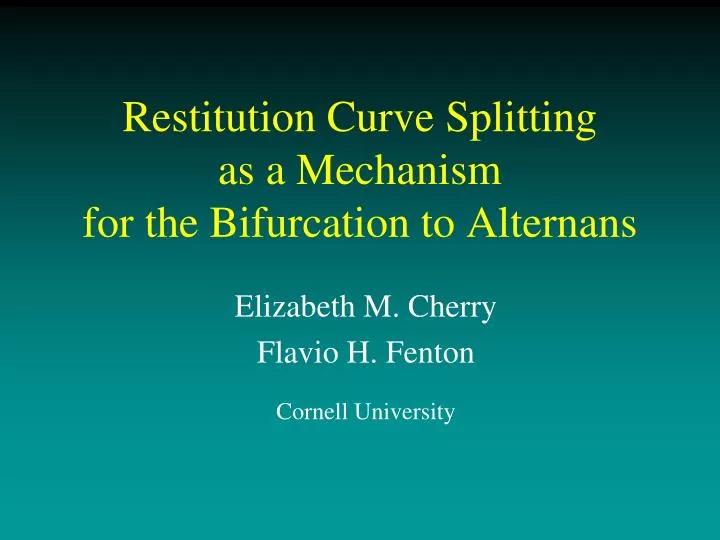 restitution curve splitting as a mechanism for the bifurcation to alternans
