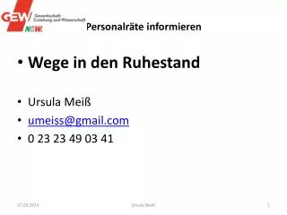 personalr te informieren