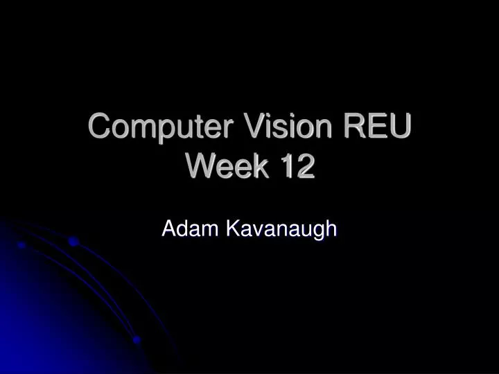 computer vision reu week 12