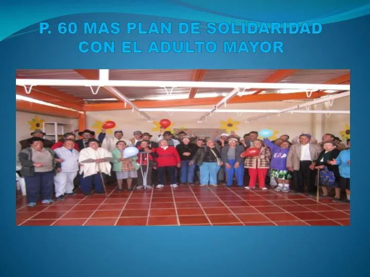 p 60 mas plan de solidaridad con el adulto mayor
