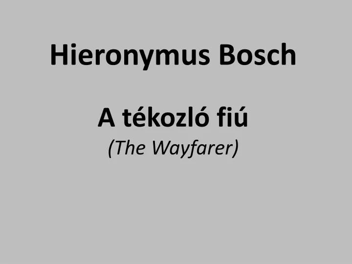 hieronymus bosch a t kozl fi the wayfarer