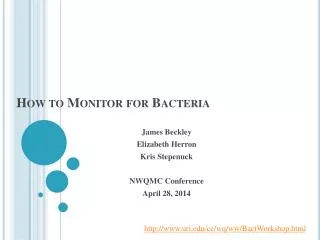 How to Monitor for Bacteria