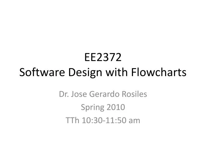 ee2372 software design with flowcharts