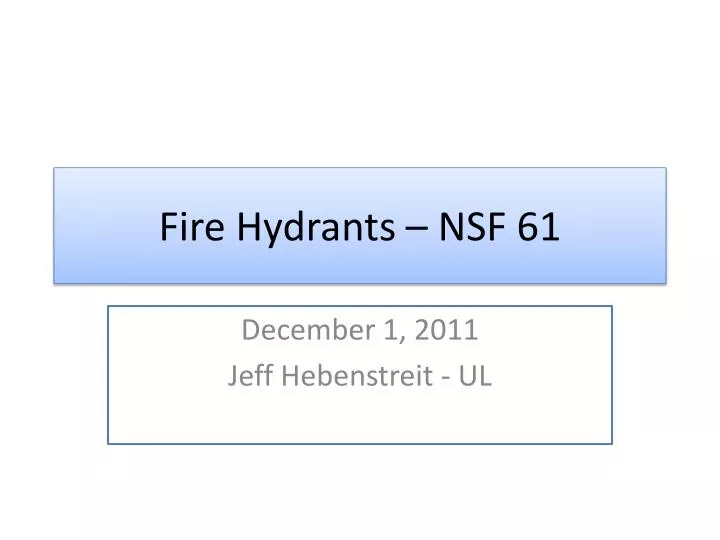 fire hydrants nsf 61