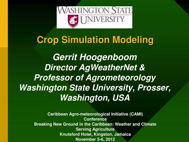 crop simulation modeling