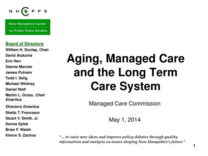 aging managed care and the long term care system