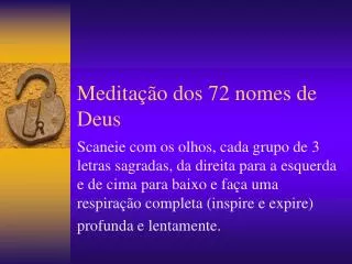 medita o dos 72 nomes de deus