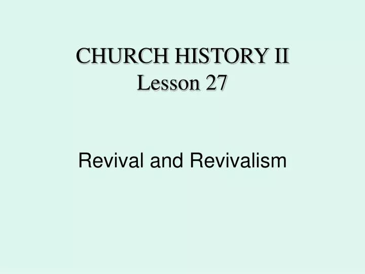 revival and revivalism
