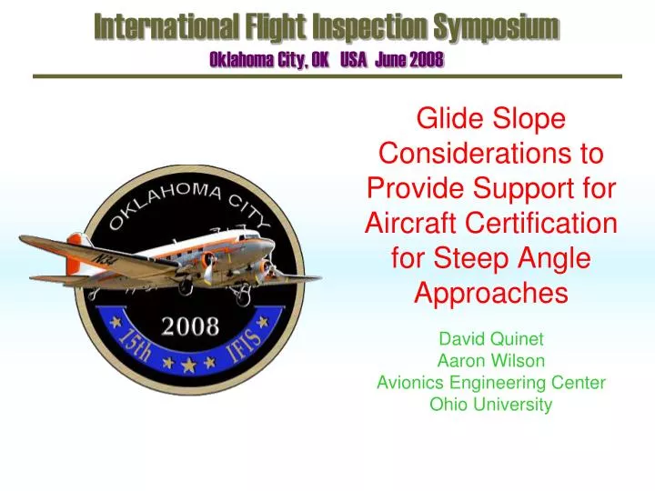 glide slope considerations to provide support for aircraft certification for steep angle approaches