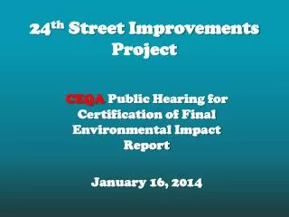 24 th Street Improvements Project