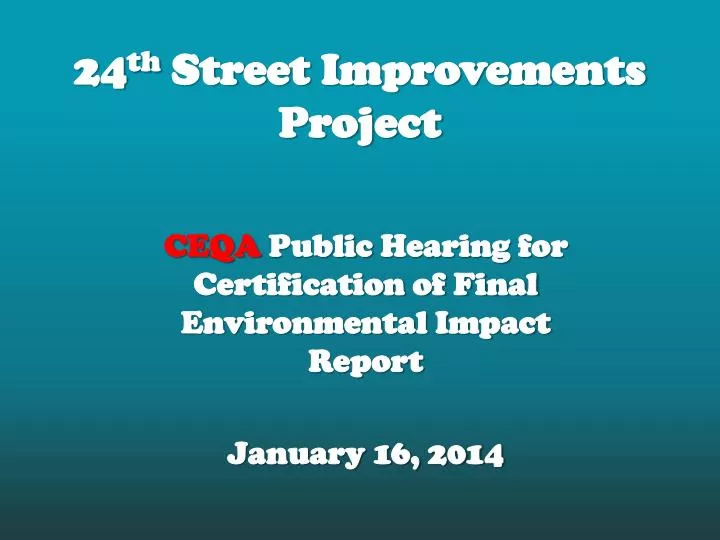 24 th street improvements project