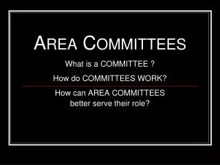 Area Committees