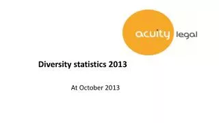 Diversity statistics 2013 		At October 2013