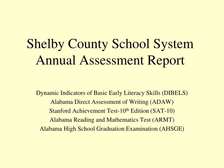 shelby county school system annual assessment report