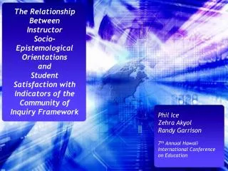 The Relationship Between Instructor Socio-Epistemological Orientations and Student
